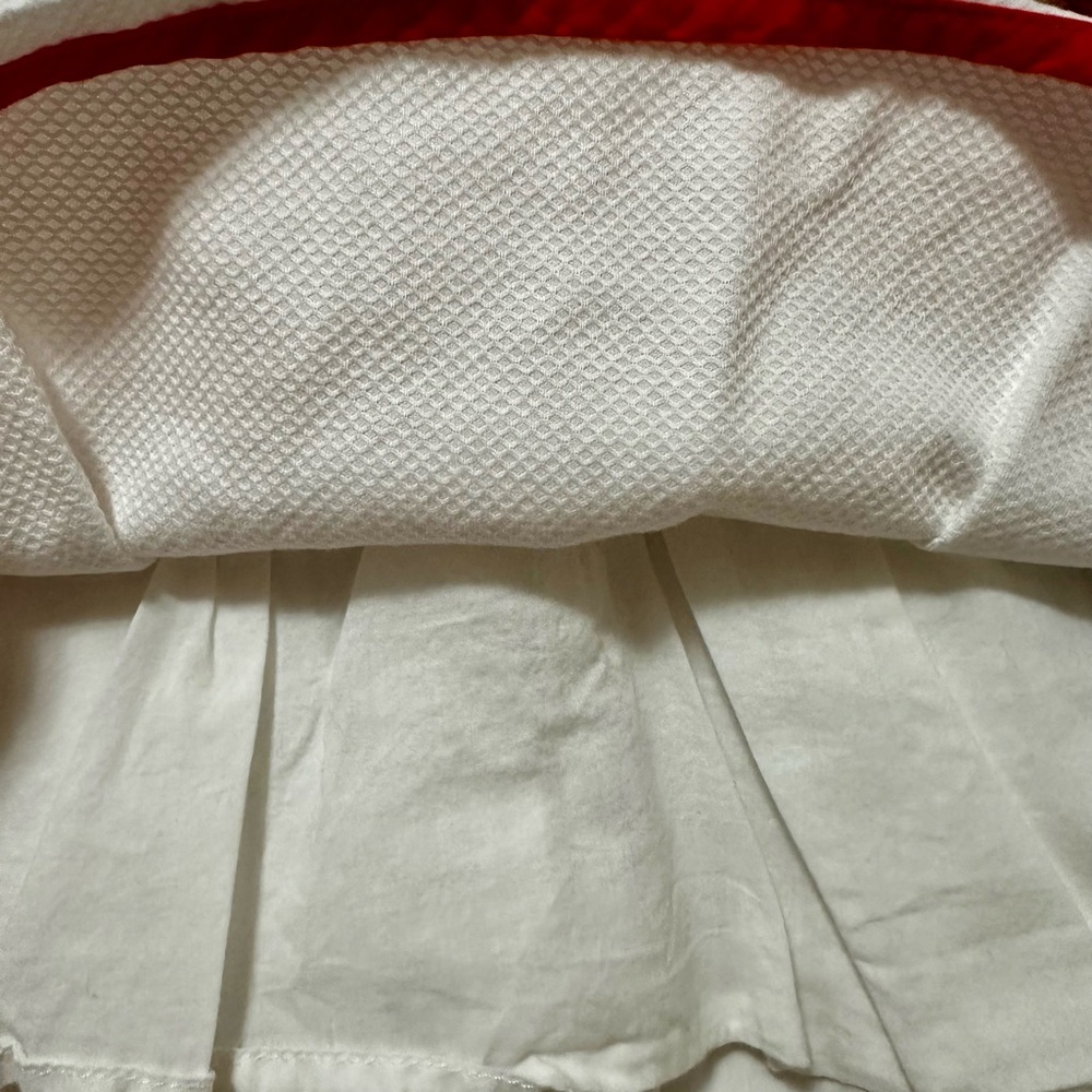 Janie and Jack white cotton pique with orange piping & buttons up back. Sz 2T. - Picture 7 of 8